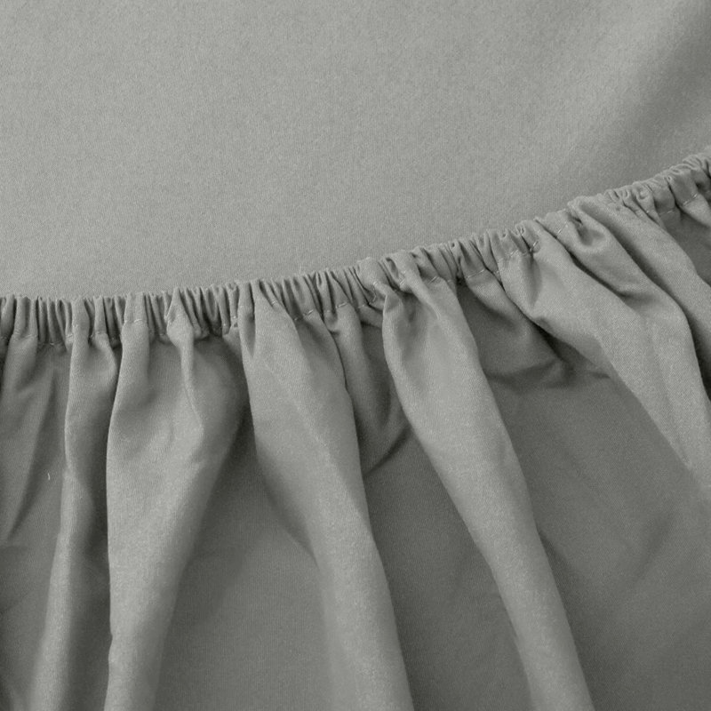 Sherlynn Cotton Blend Jersey Fitted Sheet - Ultrasoft, Perfect Fit, Breathable and Durable, Grey, Double (4'6)