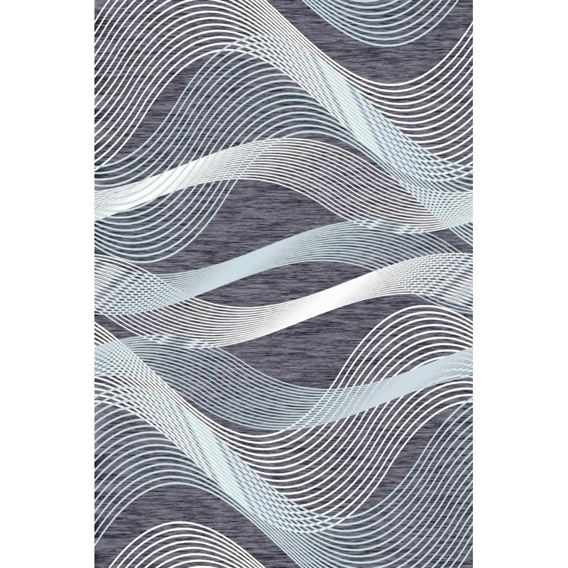 Melnick Machine Washable Living Room Rug Design 7709 - 5X8 (5'2"X7'5"), Grey