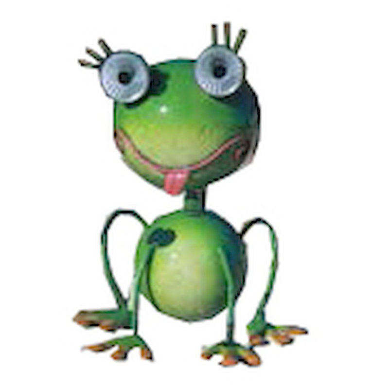 Statue grenouille en métal avec lumières solaires Jennifer