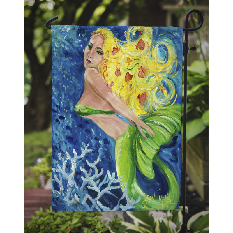 Drapeau de jardin 2 côtés blonde sirène