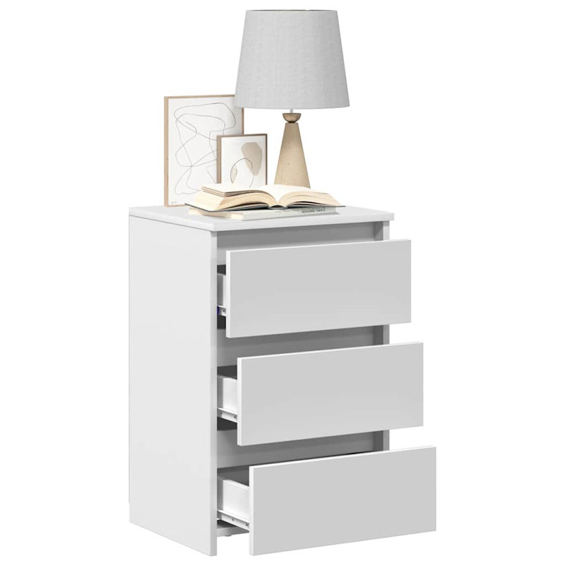 Armoire de lit en bois d'ingénierie vidaXL 15,7 x 13,8 x 24,6 po, Blanc, Ensemble de 2