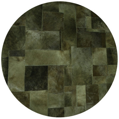 Art Hide X Sasha Biskoff Cowhide Geometric Area Rug in Green