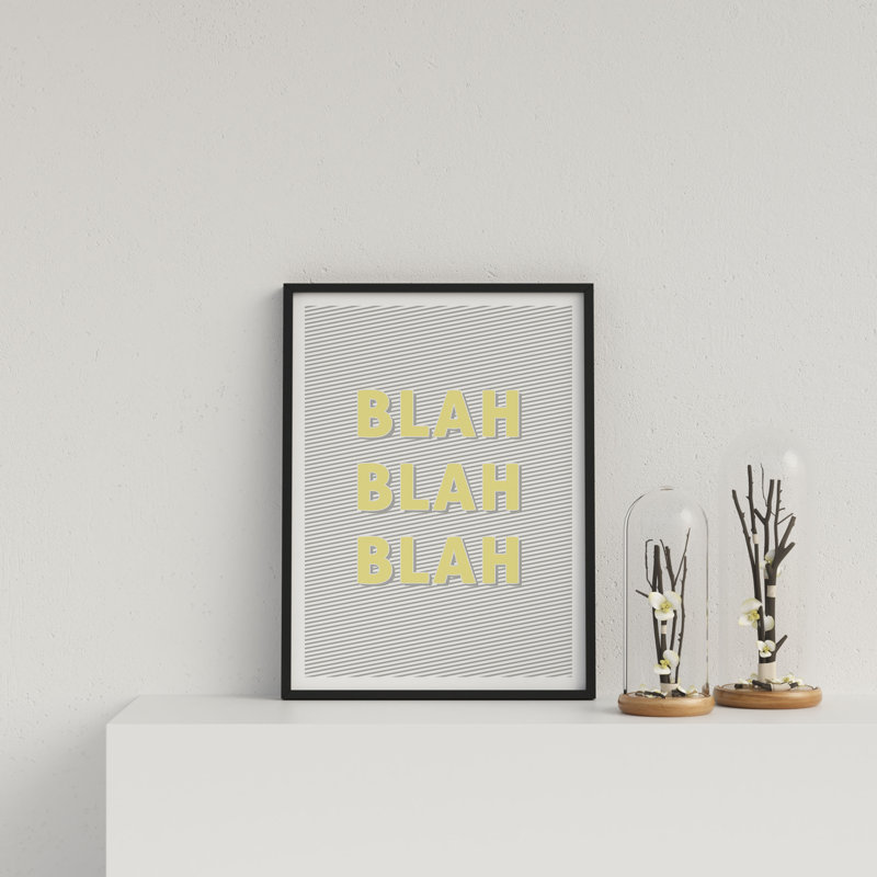 Blah Blah Blah Y&G by Vouvart - Single Picture Frame Print