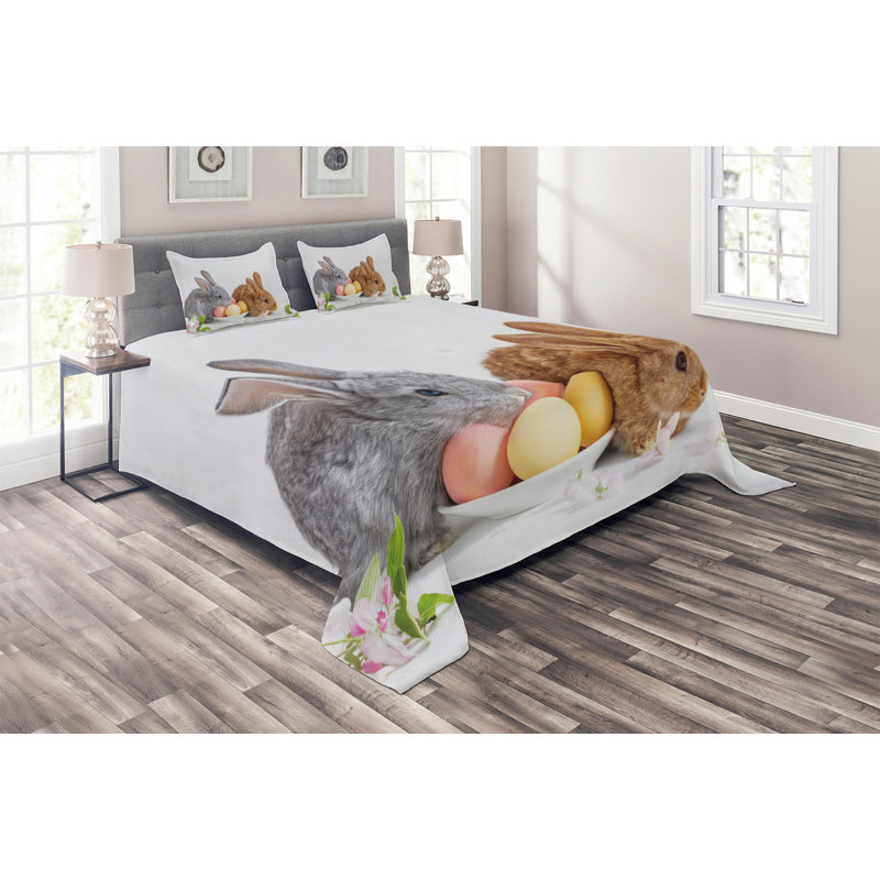 Rustic Polyester Coverlet, King Bedspread + 2 Shams