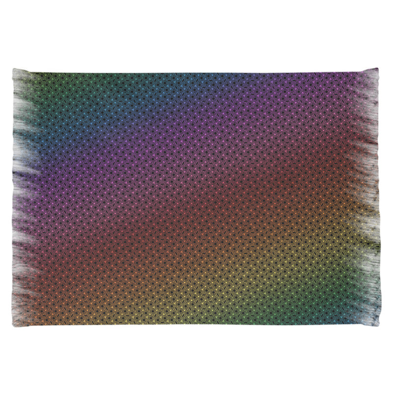 Tapis en treillis rose/rouge/vert de couleur hexagonale alternative Mcguigan, Non