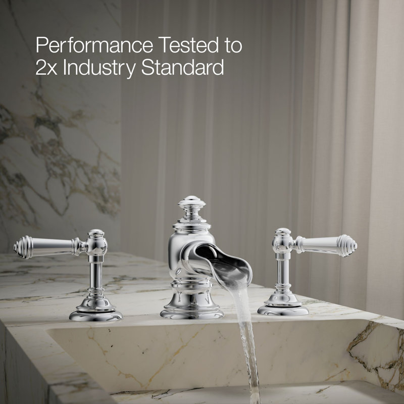 Artifacts® Flume Widespread Bathroom Faucet, Polished Chrome