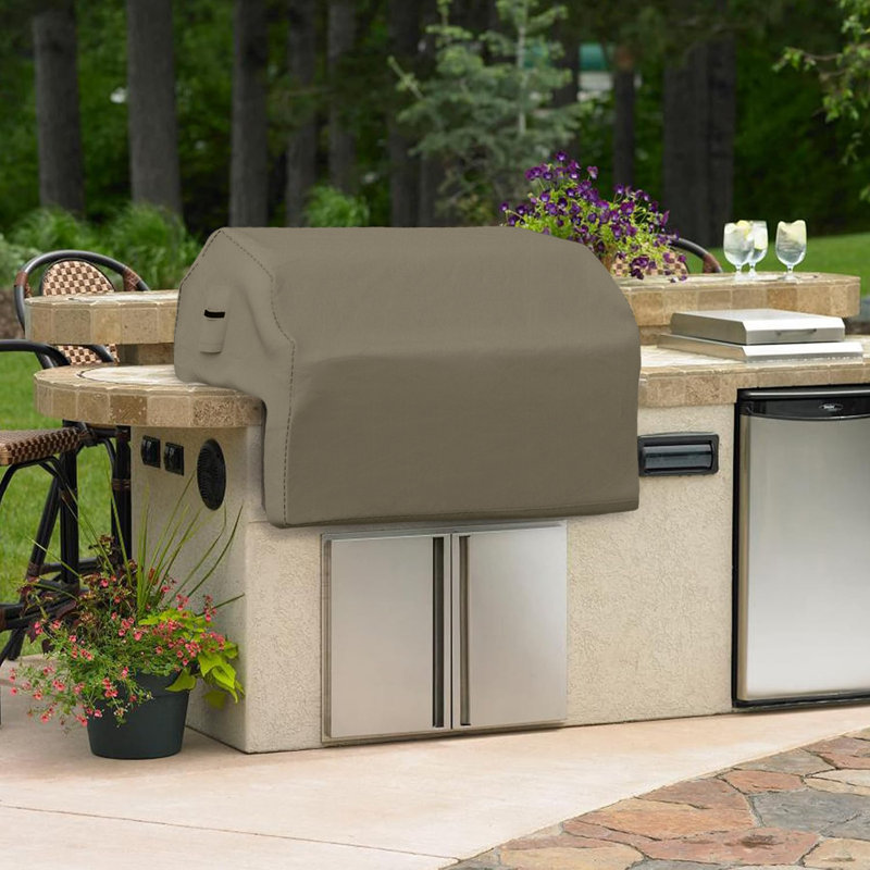 Blue Elephant 66cm D Grill Cover, Beige, 61cm H x 91.4cm W x 66cm D