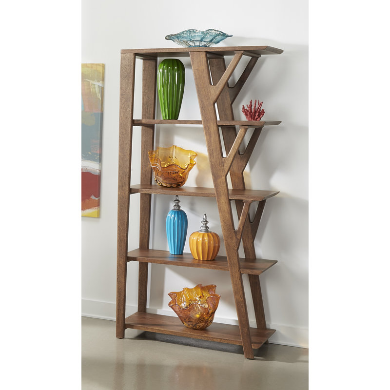  Bibliothèque en bois d'acacia massif H 72 "x l 32" Lana