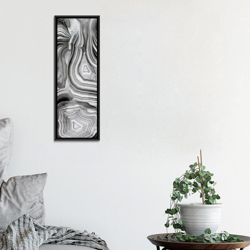 «Agate Panel III» par Danielle Carson, reproduction sur toile, H 36 po x l 12 po x P 1,5 po, Cadre noir