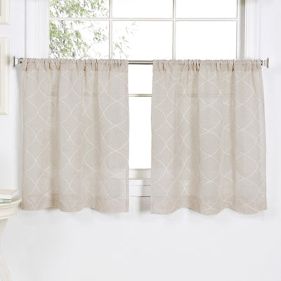 Maisha Geometric Tailored Cafe Curtain