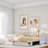 Extendable Upholstered Daybed With 2 Storage Drawers And Led Light-542106542