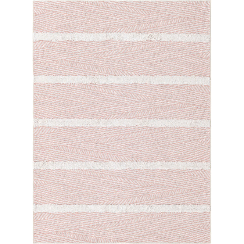 Jordalier Cotton Striped Indoor Rug, Rectangle 4'5" x 6'