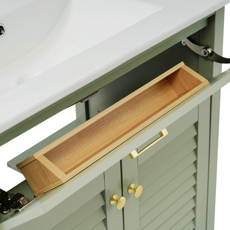 Meuble-lavabo contemporain avec lavabo et tablette en céramique