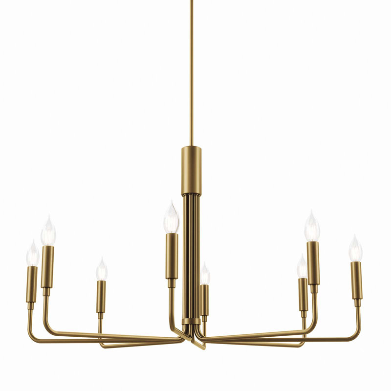 Modway Rekindle 8-Light Chandelier, Satin Brass