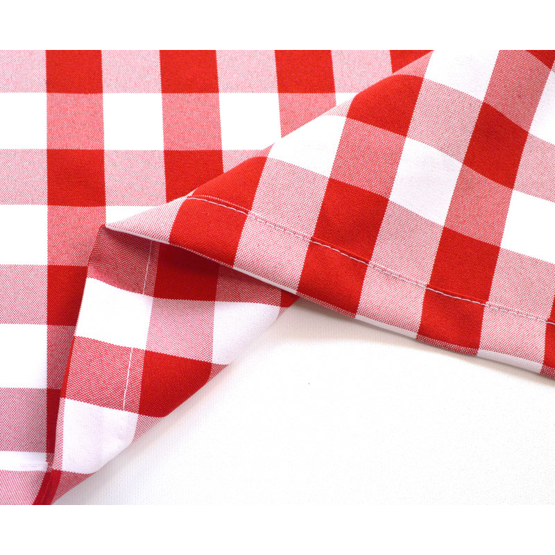 Rashara Plaid Tailored Window Valance, Red/White, 56" W x 16" L