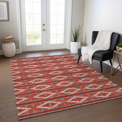Tapis intérieur / extérieur rouge lavable Lume 