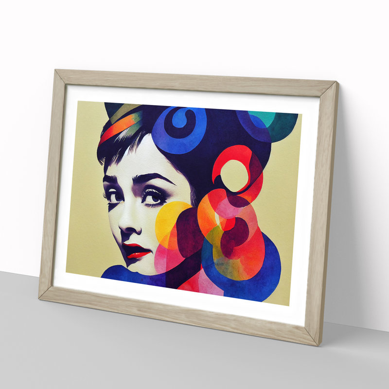 Colourful Woman Vol.3 Abstract - Framed Print, Oak Framed, 25cm H x 34cm W x 2cm D