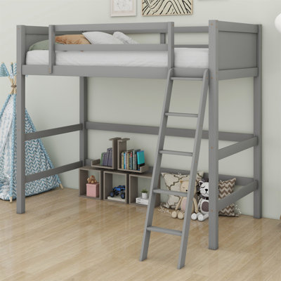 Solid Wood Loft Bed With Ladder
