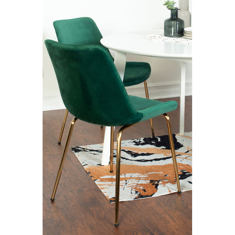 Ensemble de salle à manger Aufurr, table de salle à manger ronde blanche avec chaises, plateau de table rond, Vert