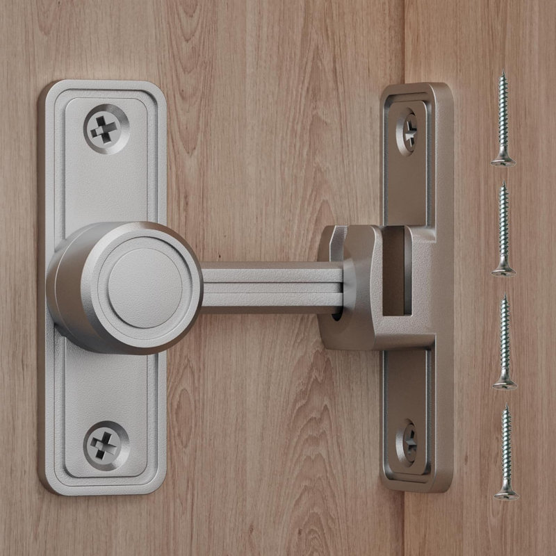 Verrou de porte coulissante de grange, loquet à bascule 90°/180°, noir, Matte Black
