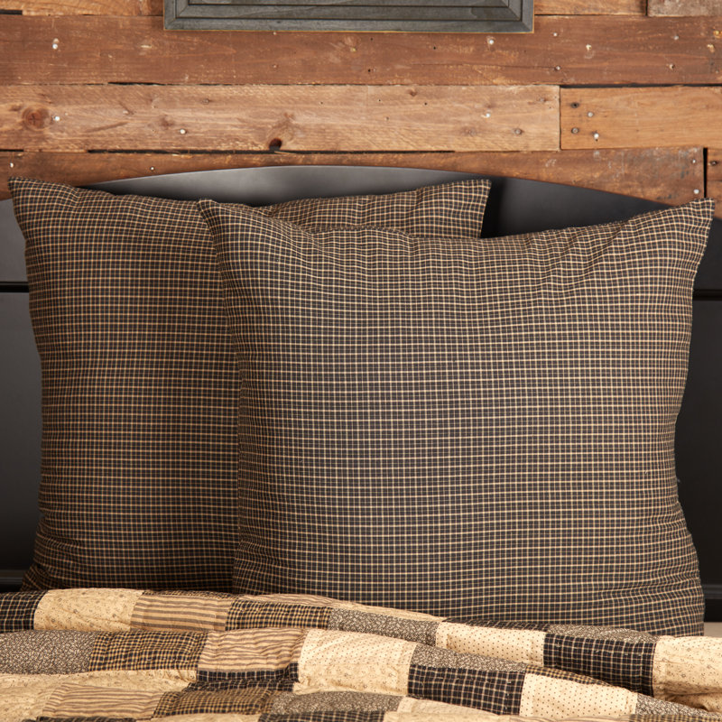 Kettle Grove Black and Beige Cotton Euro Sham