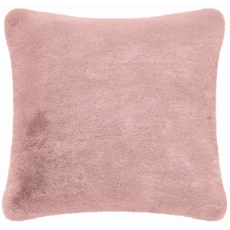 Fun Square Faux Fur Pillow Cover & Insert, Pink
