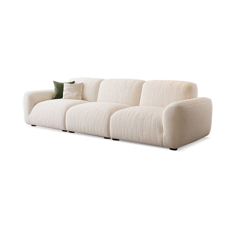 Canapé modulaire réglable en chenille blanc crème, H 33,86 po x l 118,11 po x P 40,55 po