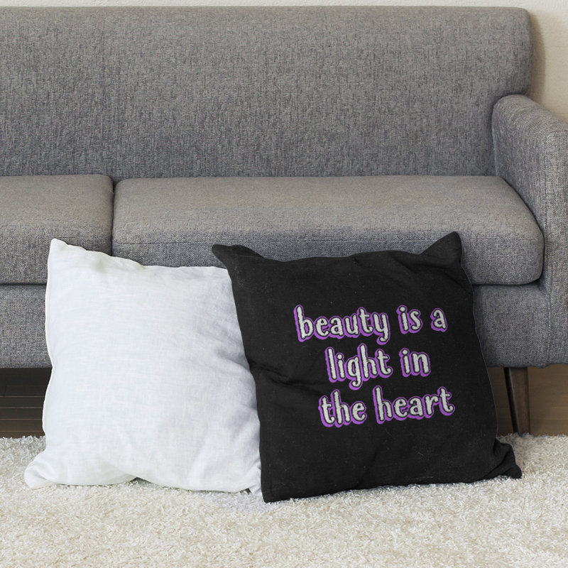 Coussin de sol de beauté inspirant, H 28 po x l 28 po, Mauve