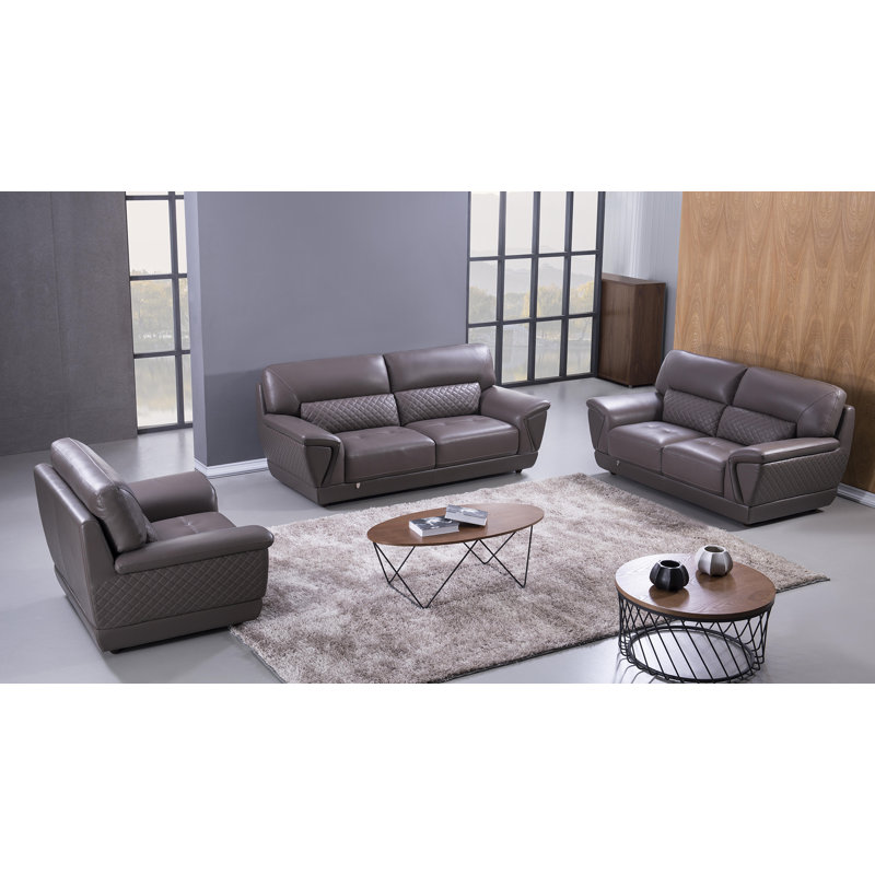 Fauteuil capitonné Alidade, Similicuir brun clair