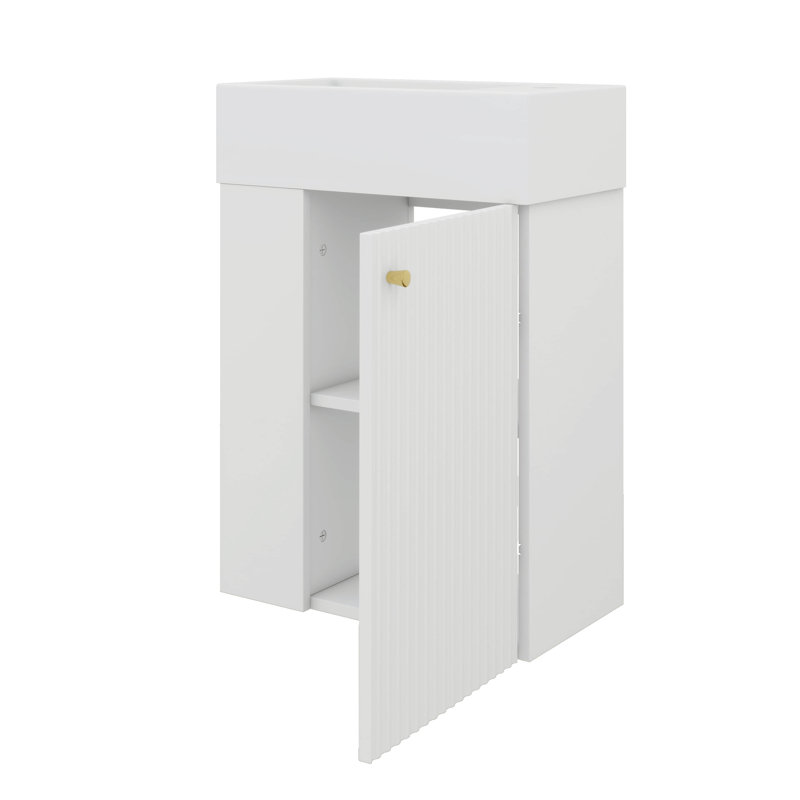 Meuble-lavabo flottant moderne de 18,5 po avec lavabo en résine