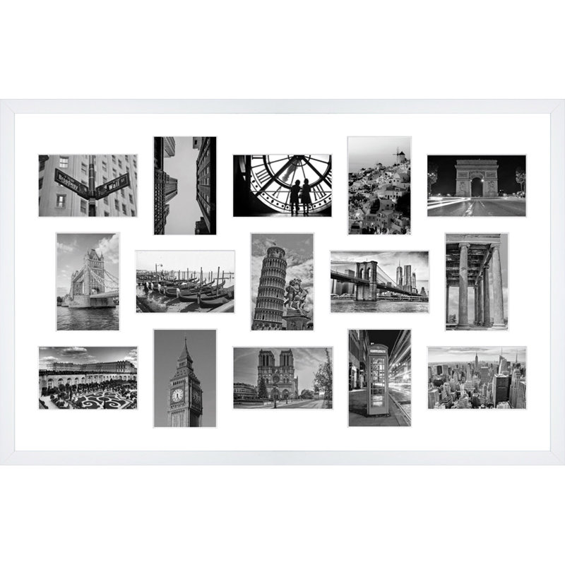 Lanyra Wood Picture Frame with Mat, White