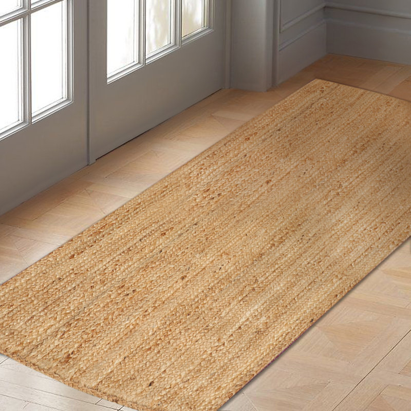 Juna Solid Colour Hand Woven Hand Knotted Natur Area Rug, Runner 80 x 350cm