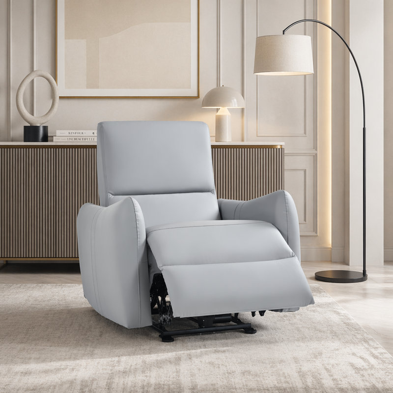 Fauteuil inclinable électrique Wall Wall, Polyuréthane, Bleu gris