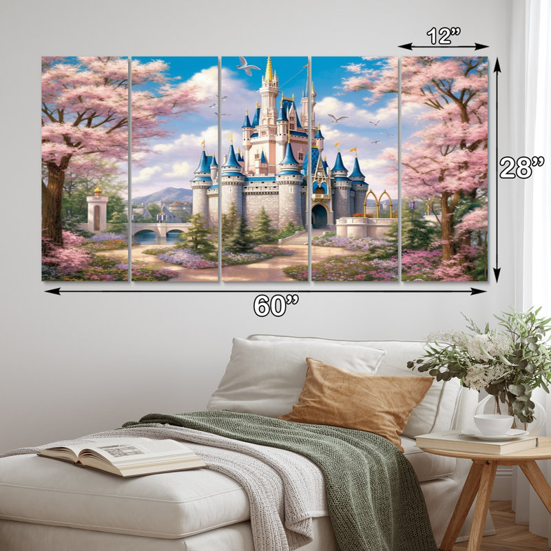 Vada Florida Enchantment Of Castles - Salon d'art mural de la Floride - 5 panneaux égaux