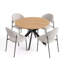 Ensemble de table de salle à manger extensible 5 pièces avec plateau en panneau de fibres à densité moyenne, pieds en métal et 4 chaises de salle à manger rembourrées-330554551-330554553
