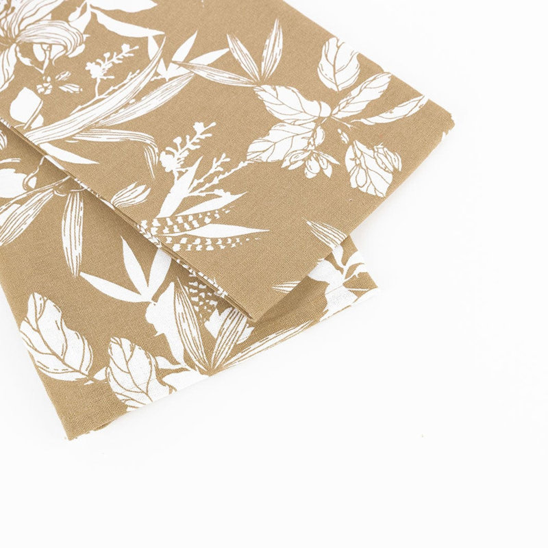 Bloomington Printed Cotton Tea Towel Kitchen Towel, Taupe