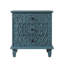 Table de chevet en bois sculpté avec 3 tiroirs, commode décorative en relief à volutes rétro, table de bout d'armoire de rangement pour le salon de la chambre à coucher-133670026