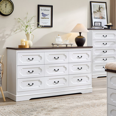 Farmhouse 59" W 9 Drawer Dresser for Bedroom, Rustic Tall Chest of Drawers for Bedroom by Winston Porter