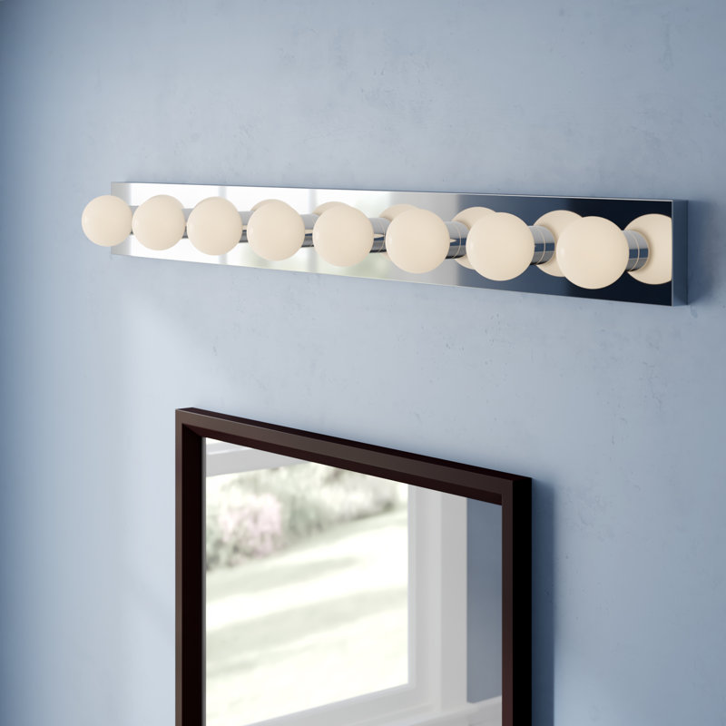 Luminaire pour meuble-lavabo à 8 lumières à intensité variable Naber, Chrome poli