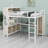 Loft Bed With Integrated Wardrobe, L-Shaped Desk, And Storage Shelves For Kids, Teens, And Adults-1739348896