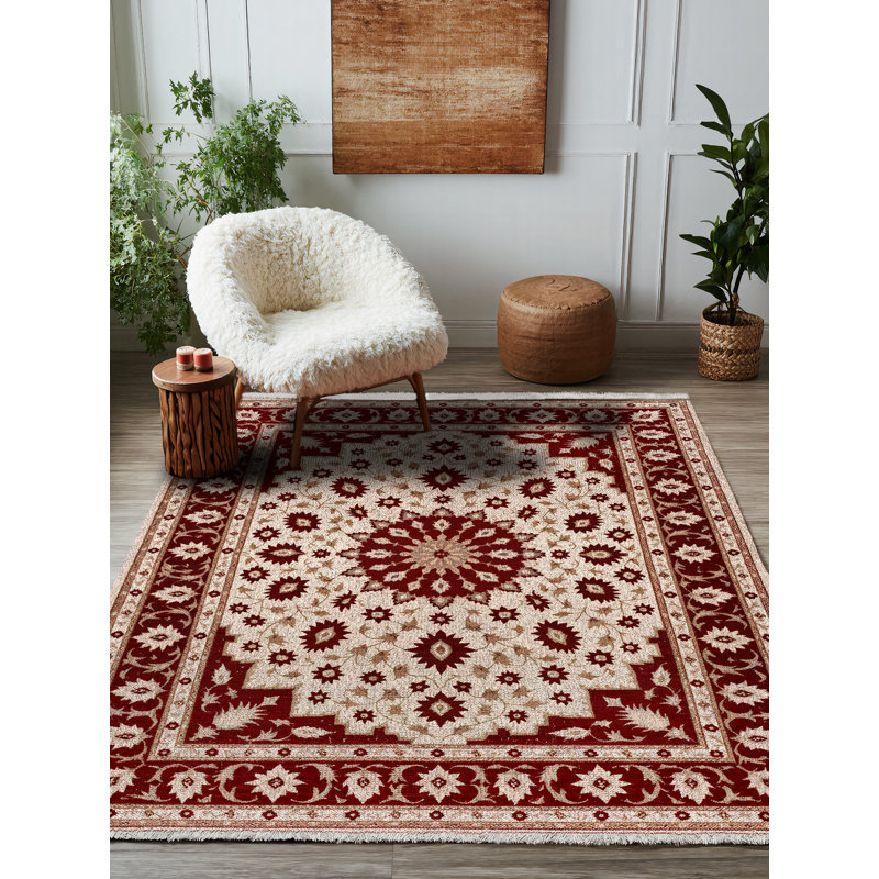 Tapis en coton et polyester à imprimé numérique Isabel Collection Isabel, Rond 3 pi 4 po