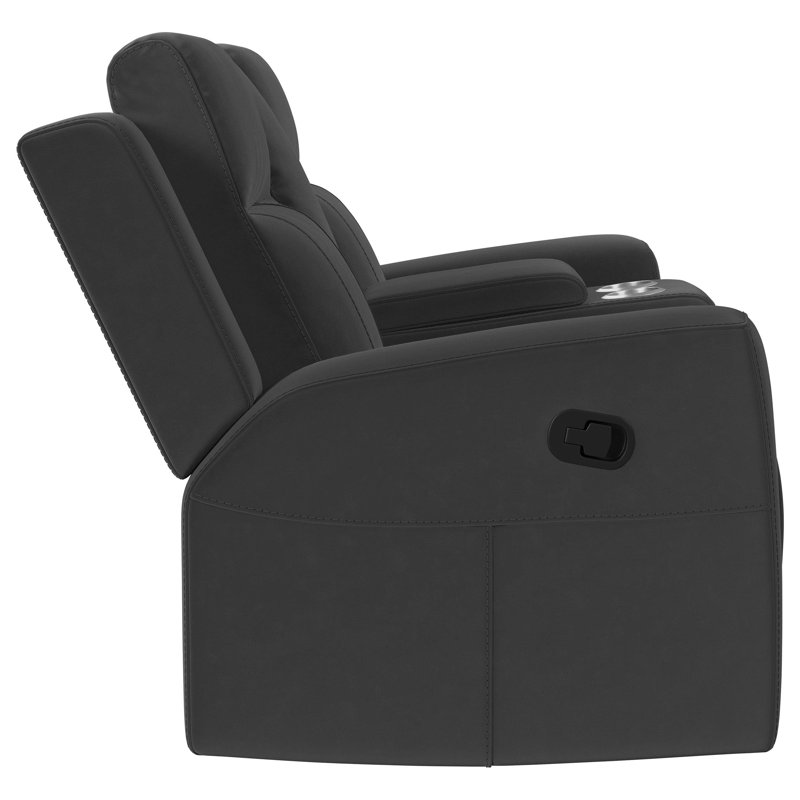 Hohman Upholstered Reclining Loveseat Dark Charcoal