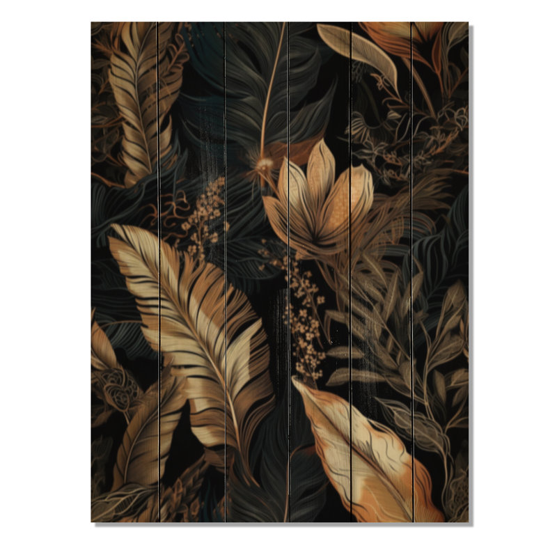 «Terrin Gold Leaf Serenade II» sur bois, H 32 po x l 24 po x P 0,78 po