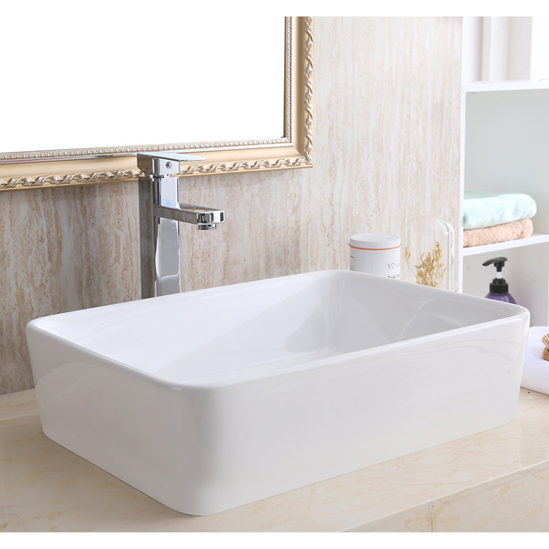 STYLISH Opulence Bold 18-3/4"L Rectangular Vessel Sink, White