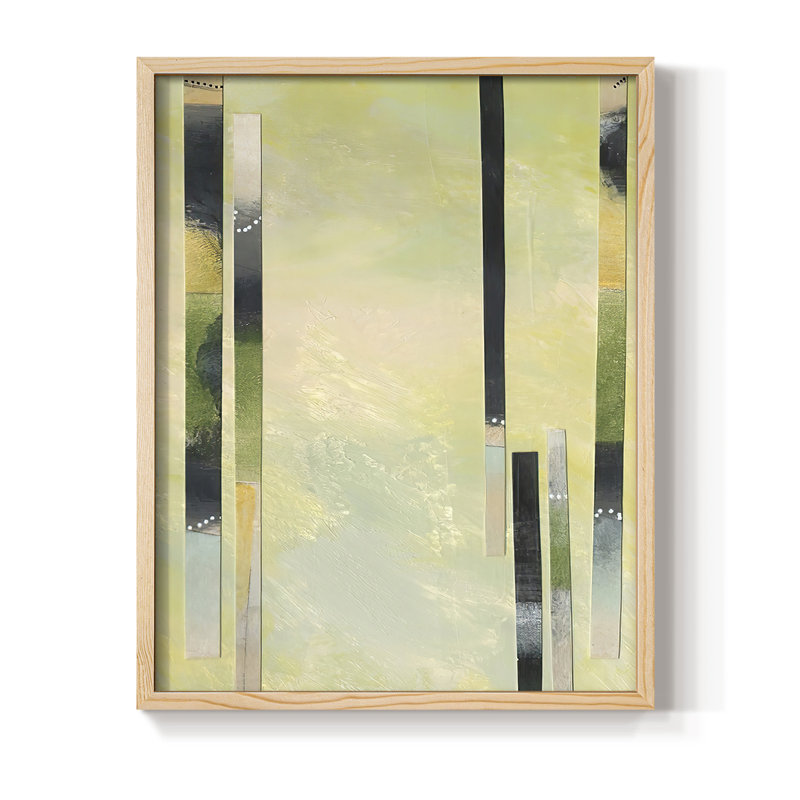 Neutral Assemblage IV Framed Print - Solid Wood, Natural, 11" H x 9" W
