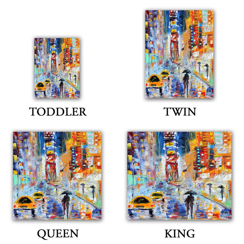 Ensemble de housse de couette new year new york, 1 housse simple + 1 taie standard