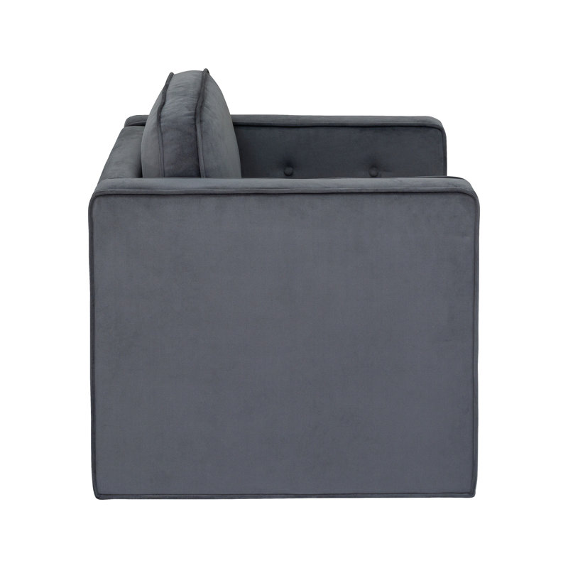 Gray Velvet 30" Swivel Armchair with Wood Frame