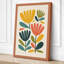 Golden Blooms Mid-Century - Wrapped Canvas-353099171-353099177
