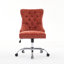 Chaise de bureau en chenille orange de conception américaine, boutons, base en métal, pivot réglable, éponge à rebond élevé, garniture cloutée fabriquée à la main, bouton rembourré moderne idéal pour l'espace d'étude-1214967701-1214967725