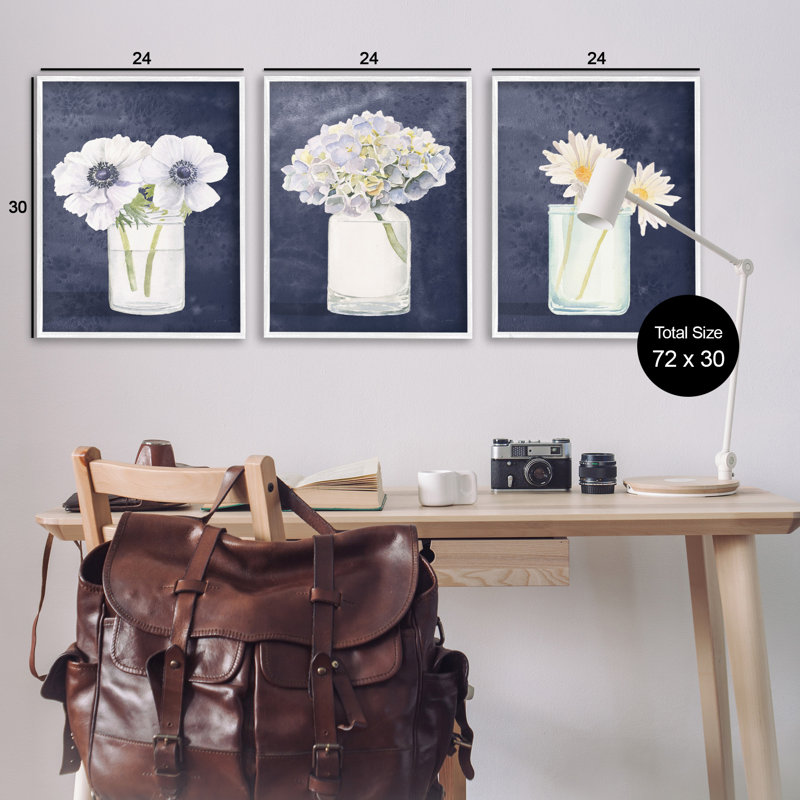 Ensemble de 3 giclées par James Wiens, Giclée encadrée blanc bord de mer, H 30 po x l 24 po